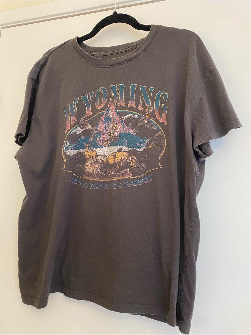 Mighty Fine Vintage-Style Charcoal Tee with White Logo